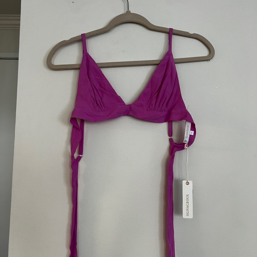 Purple bra top with tie